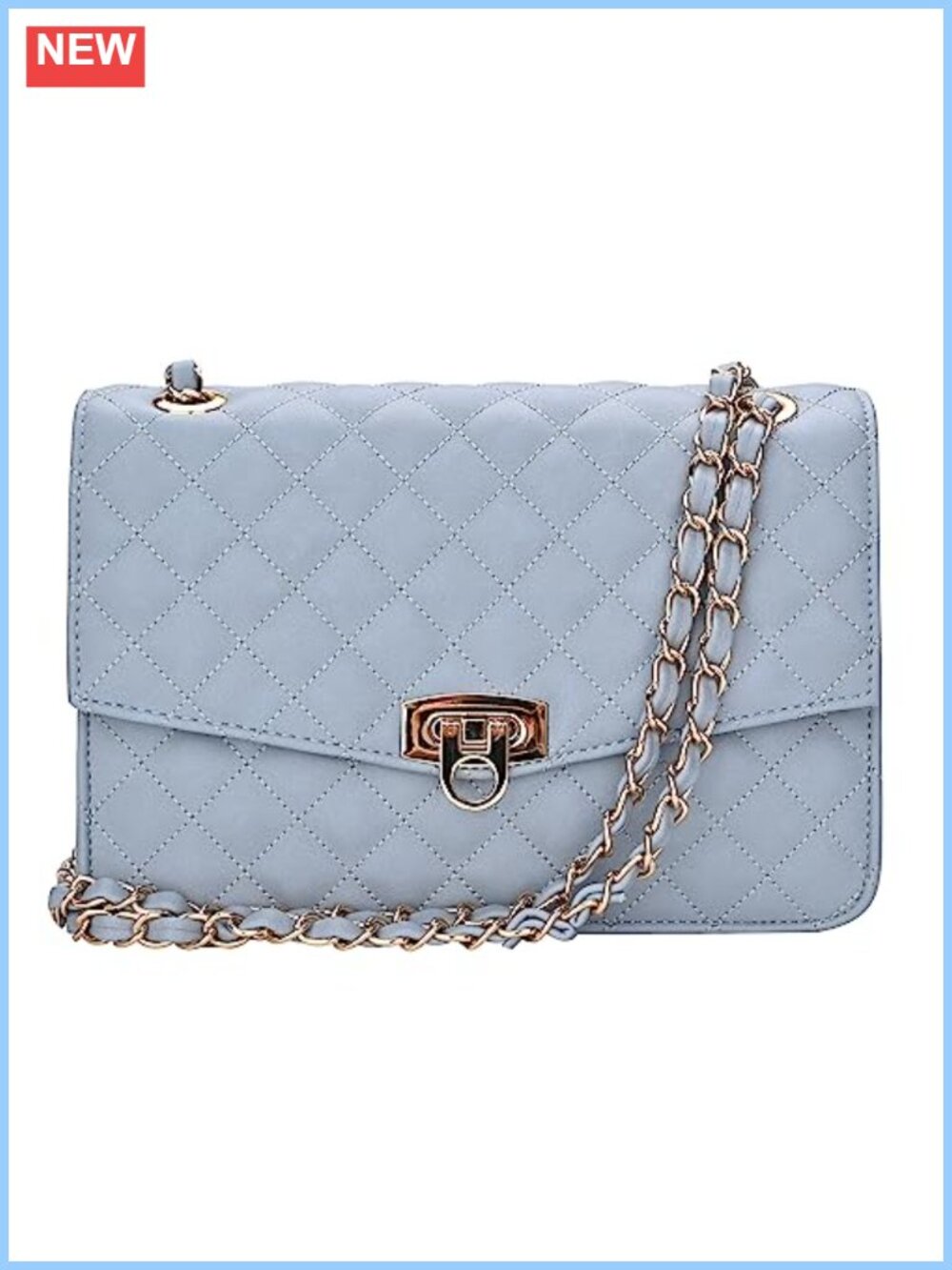 Quilted Vegan Leather Medium Shoulder Crossbody Bag Women Anti-Theft